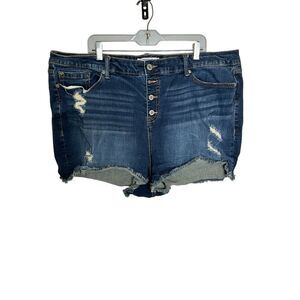 Torrid Denim Shorts Size 26 Distressed Frayed